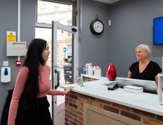 Gym experience starts at the reception point.