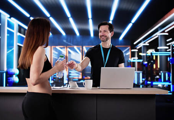 Boutique spin studios may have one receptionist to keep the class schedule and sell branded merchandise.