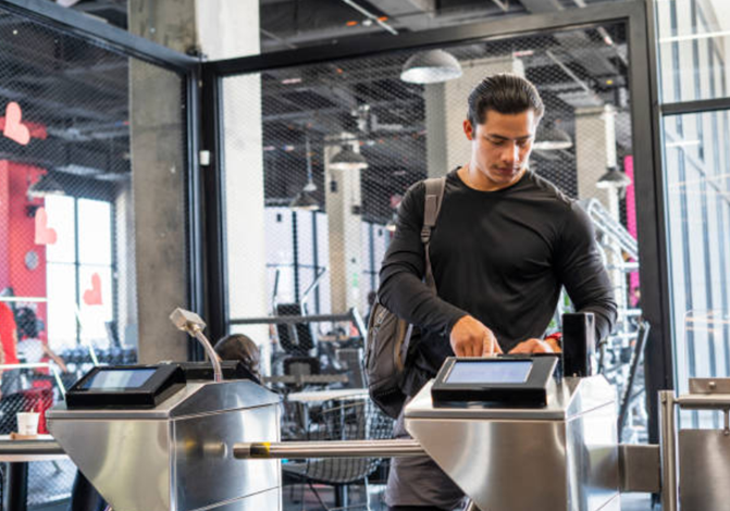 Gym members may enter the facility through access systems.