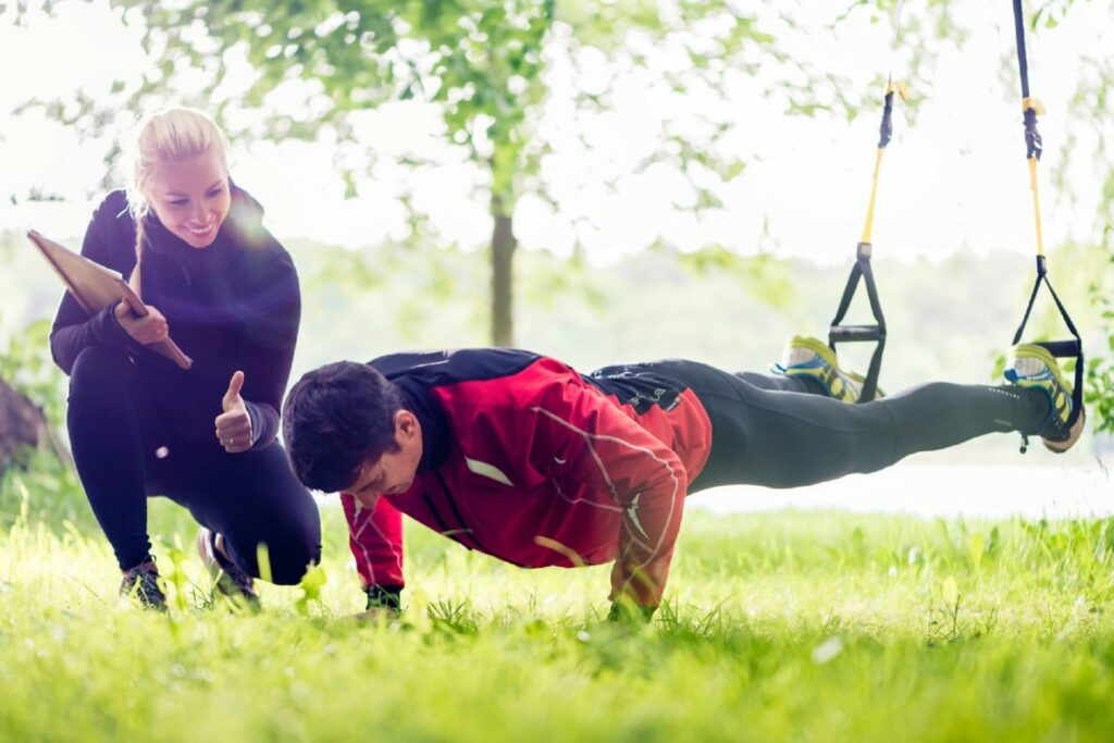 Exercise with a trainer leads to physical results of workouts while working with a wellness coach makes the clients get more awareness about nutrition, health and well being.