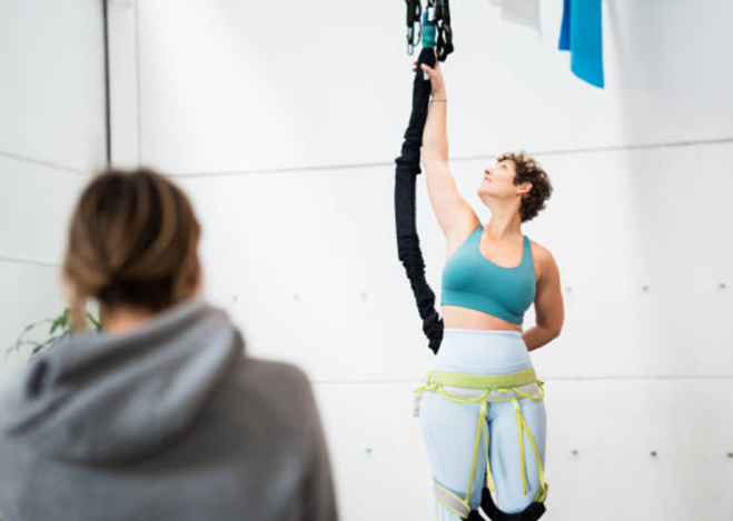 An individual bungee workout assures personal approach and safety.