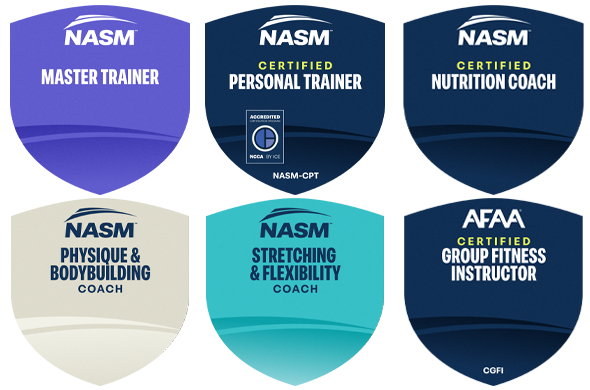 National Academy of Sports Medicine specializations are, among others: NASM certified personal trainer, NASM corrective exercise specialization, youth exercise specialization, etc.