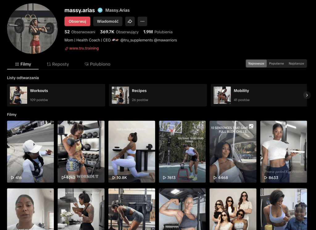 Dominican-American wellness coach who blends strength training with motherhood tips. Her storytelling style resonates with mainstream audiences and aligns with gym branding seeking women’s empowerment. Known for strong emotional content and sustainability focus.