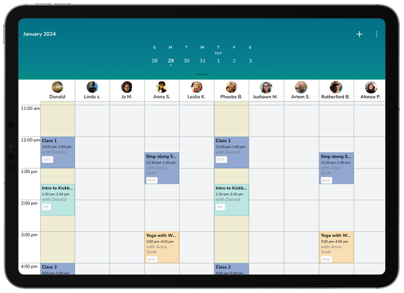 Wellnessliving screenshot - this system helps to manage schedules for every fitness business.