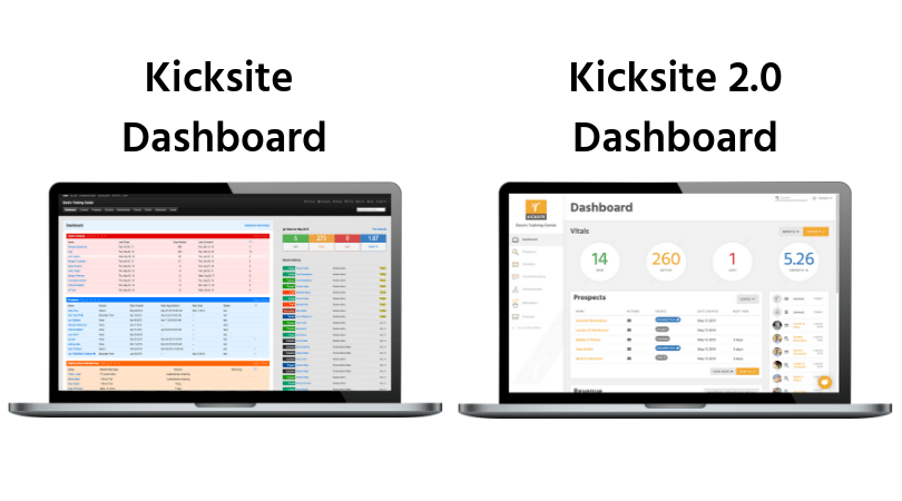 Kicksite dashboard - students, reports, payments.