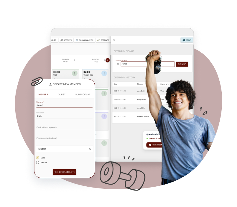 Team schedule, training times, equipment usage, multiple facilities - everything under control with WodGuru.